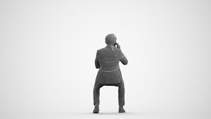 realistic 3D human man business, archviz people FBX OBJ for Blender, wireframe front view