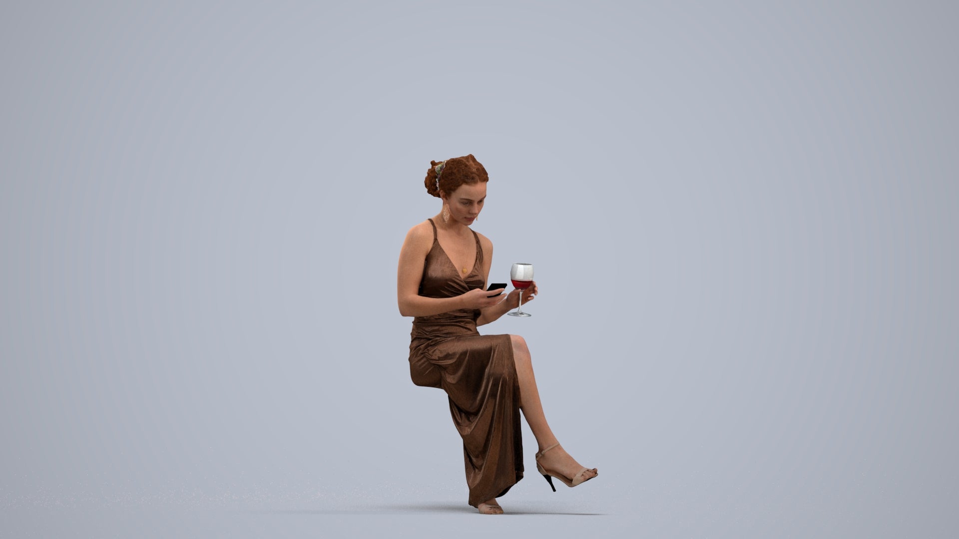 3D people model woman formal formalaffairs, scanned human for 3ds Max rendering, standing pose render