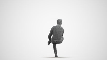 realistic 3D man business, scanned archviz people for Blender and 3ds Max, wireframe front view