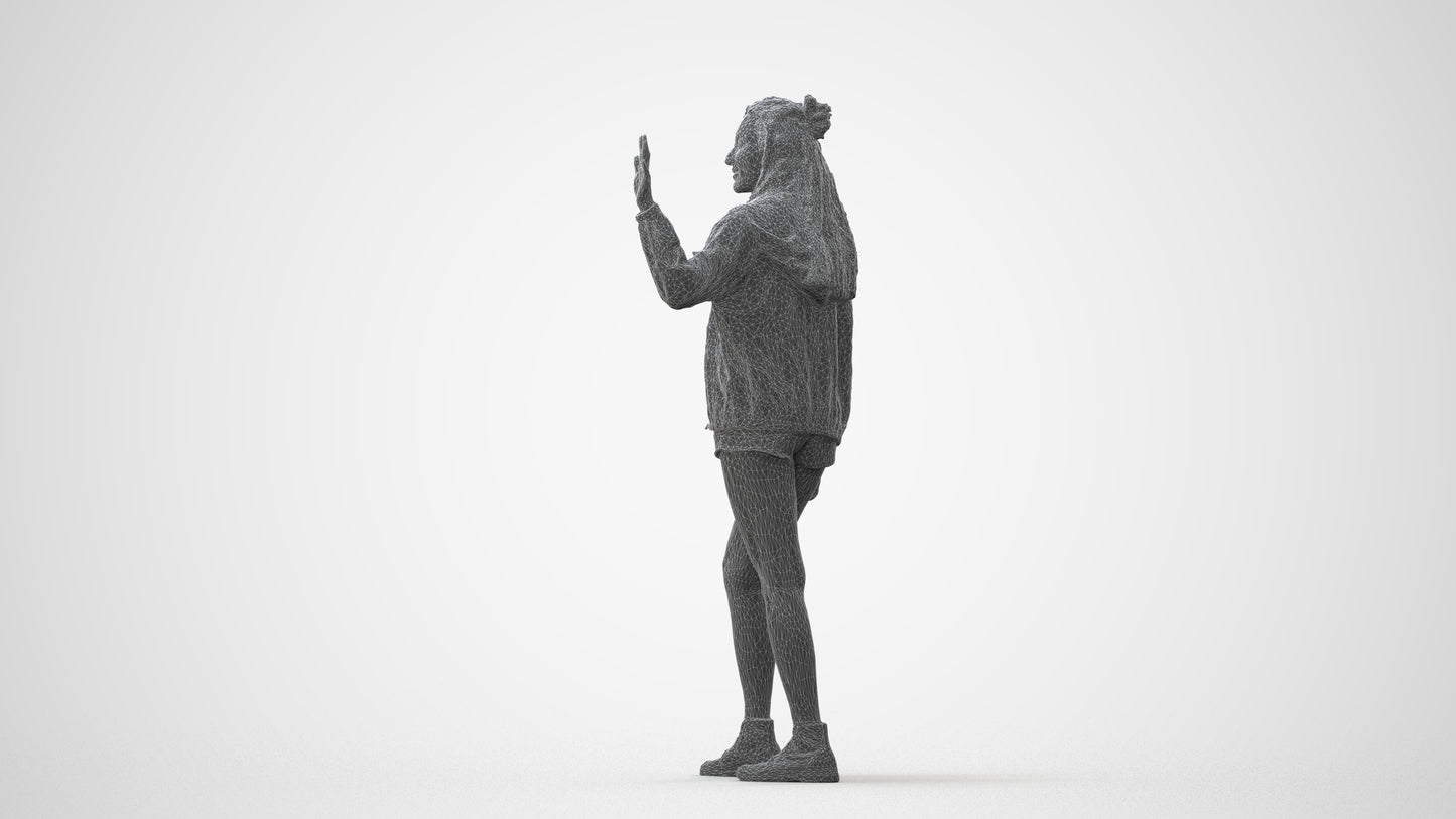 realistic 3D people woman casual walking, render-ready for V-Ray and Corona, FBX OBJ, square thumbnail