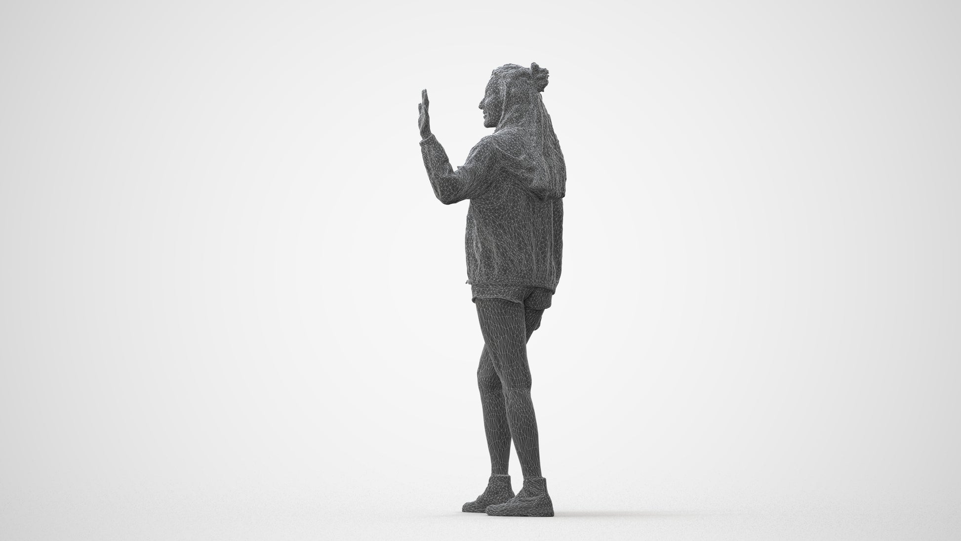 realistic 3D people woman casual walking, render-ready for V-Ray and Corona, FBX OBJ, square thumbnail