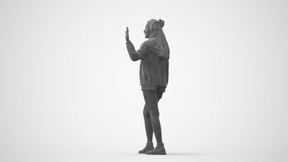 realistic 3D people woman casual walking, render-ready for V-Ray and Corona, FBX OBJ, square thumbnail