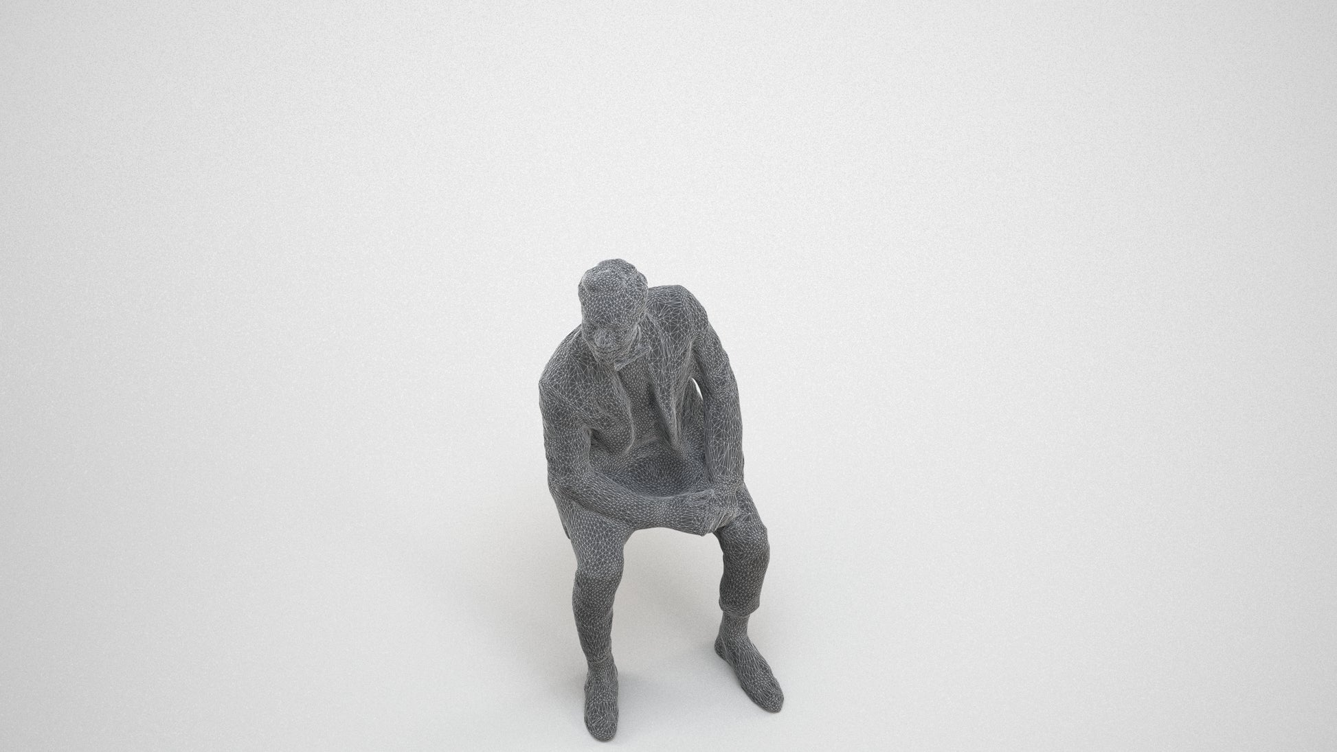 photogrammetry 3D man formal formalaffairs, realistic human model archviz FBX, wireframe three-quarter view