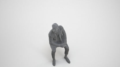 photogrammetry 3D man formal formalaffairs, realistic human model archviz FBX, wireframe three-quarter view
