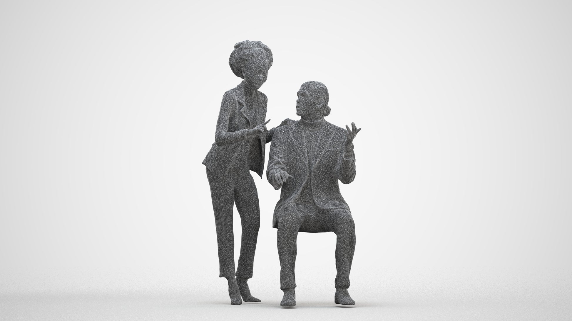 realistic 3D people woman business, render-ready for V-Ray and Corona, FBX OBJ, three-quarter front view render