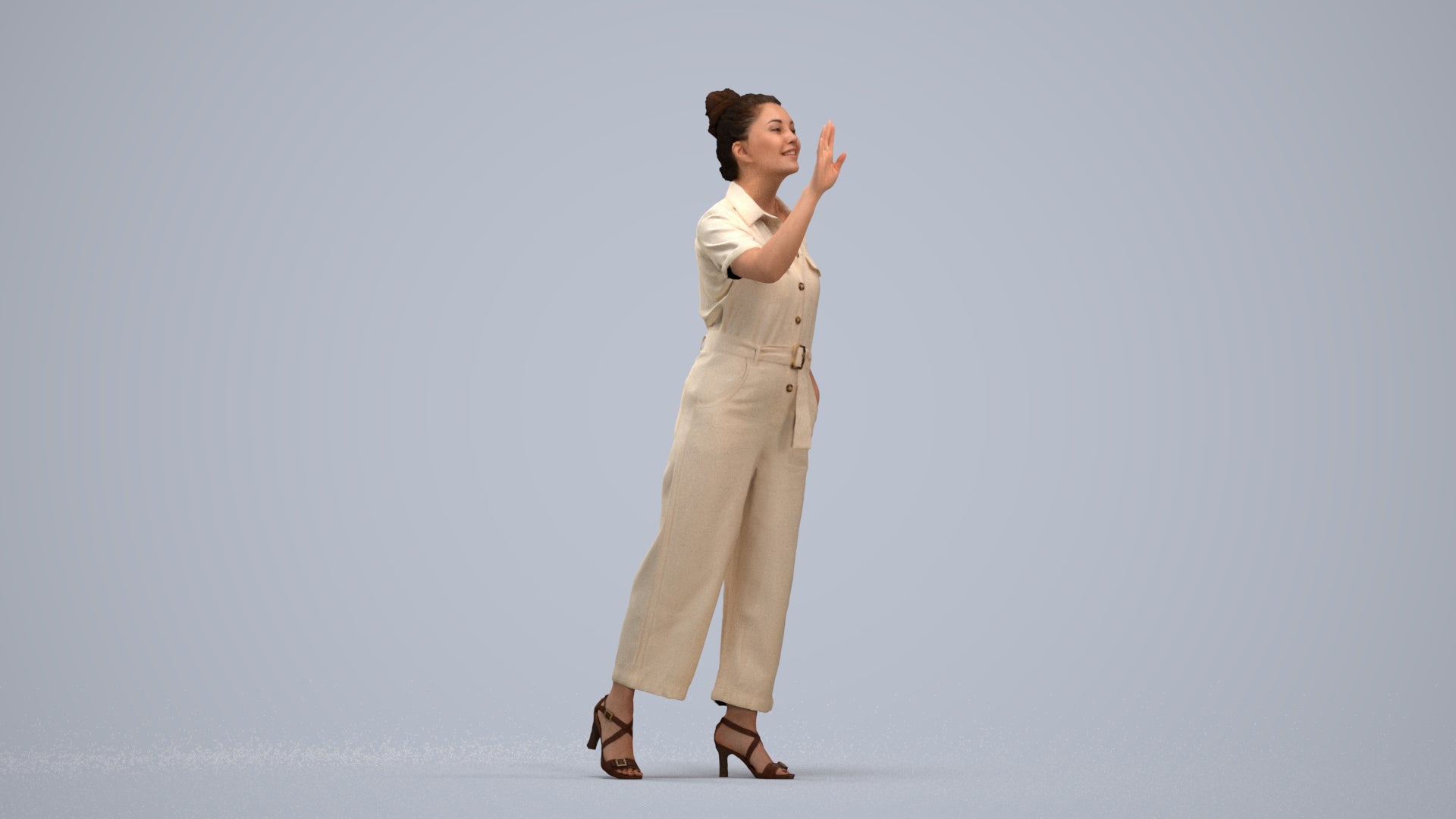 photogrammetry 3D woman business standing, realistic human model archviz FBX, standing pose render