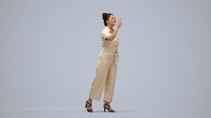 photogrammetry 3D woman business standing, realistic human model archviz FBX, standing pose render
