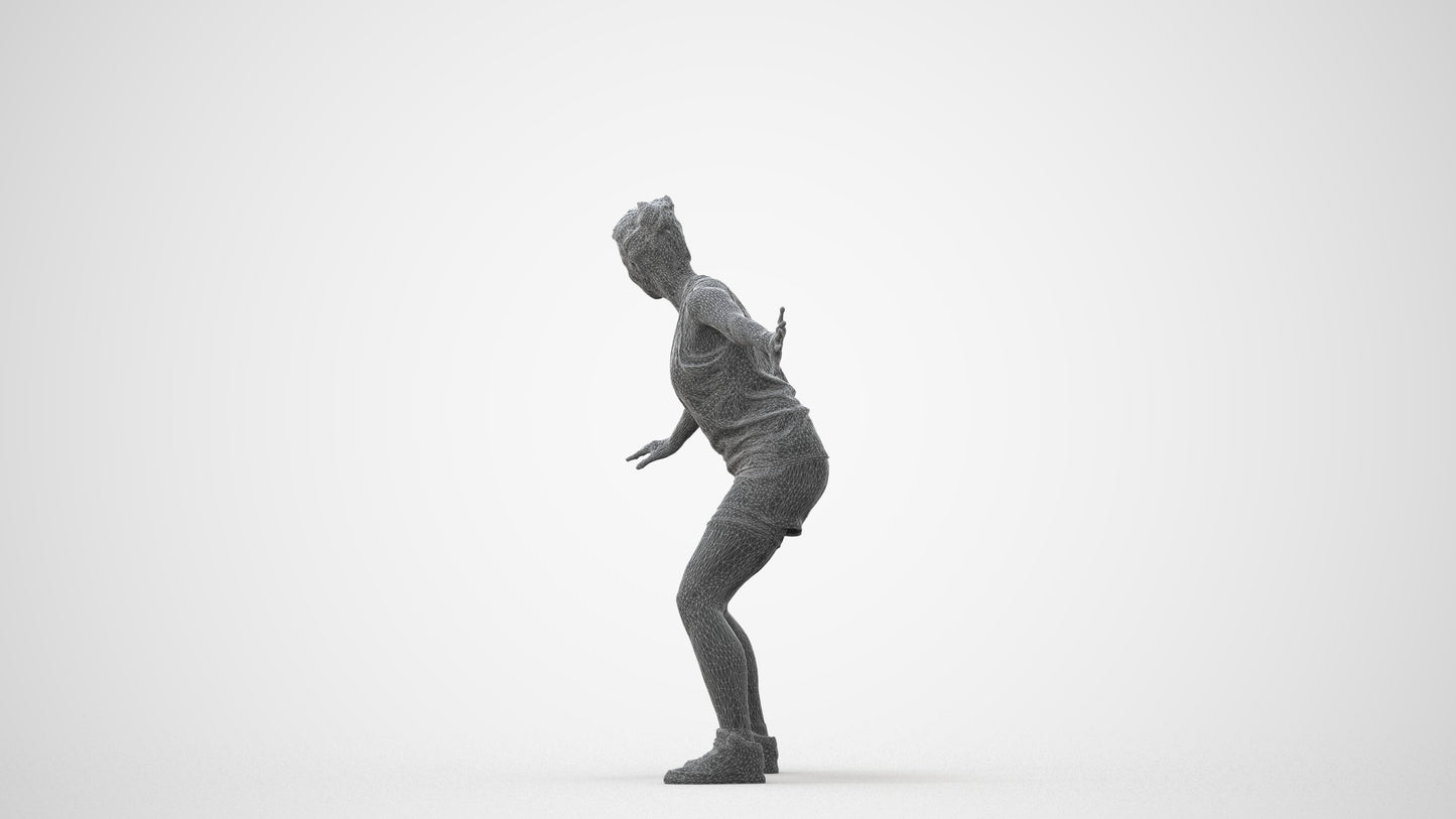 photogrammetry 3D woman sport, realistic human model archviz FBX, square thumbnail