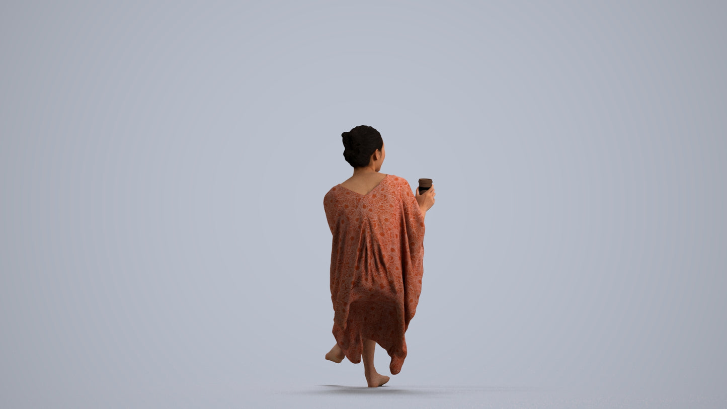 realistic 3D people woman casual pool, render-ready for V-Ray and Corona, FBX OBJ, front view render