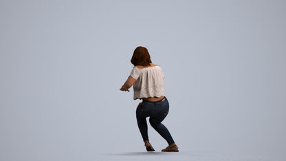 realistic 3D people woman casual sitting, render-ready for V-Ray and Corona, FBX OBJ, front view render