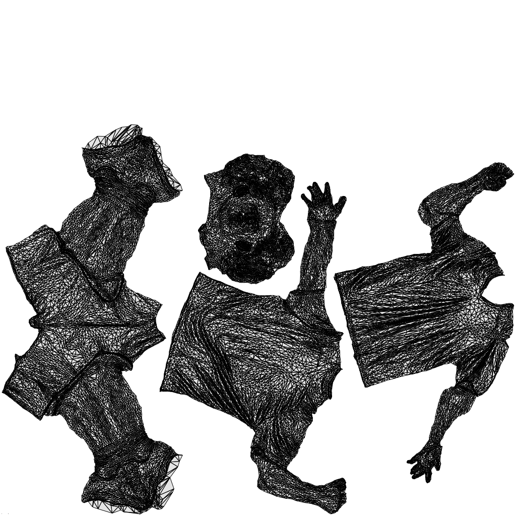 3D people model man sport, scanned human for 3ds Max rendering, wireframe top-down view