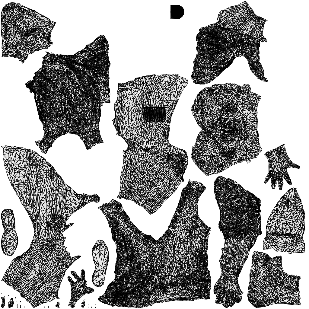 scanned 3D woman casual sitting, photogrammetry people for Enscape and V-Ray, wireframe top-down view