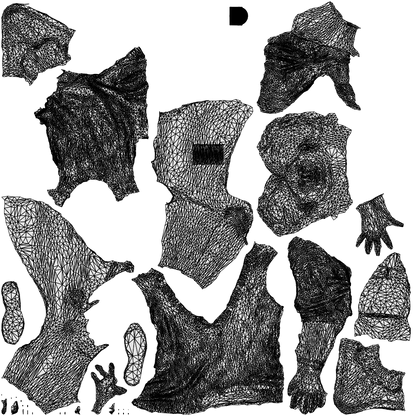 scanned 3D woman casual sitting, photogrammetry people for Enscape and V-Ray, wireframe top-down view
