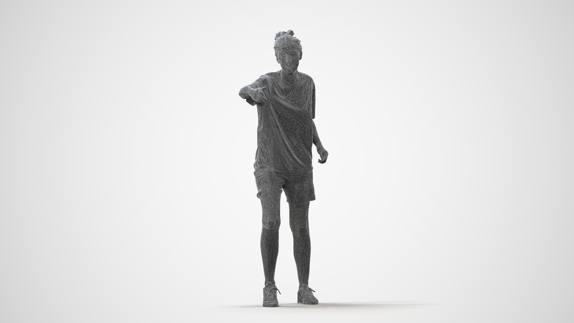 scanned 3D woman sport, photogrammetry people for Enscape and V-Ray, square thumbnail