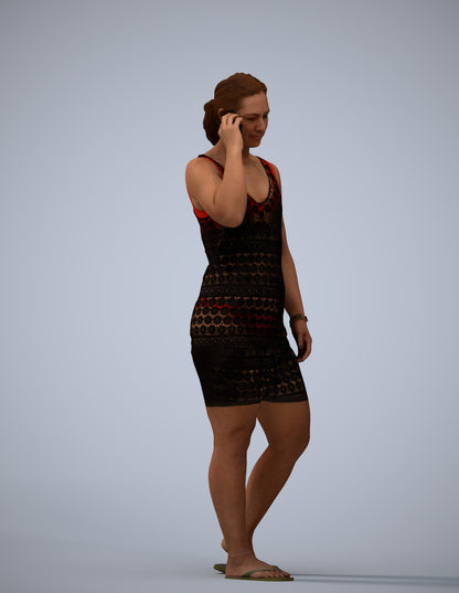 3D people model woman pool, scanned human for 3ds Max rendering