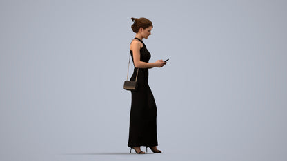 realistic 3D woman formal formalaffairs, scanned archviz people for Blender and 3ds Max, side view render