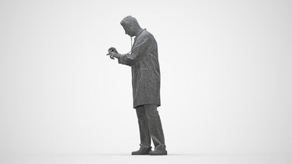realistic 3D people man medical, render-ready for V-Ray and Corona, FBX OBJ, wireframe back view
