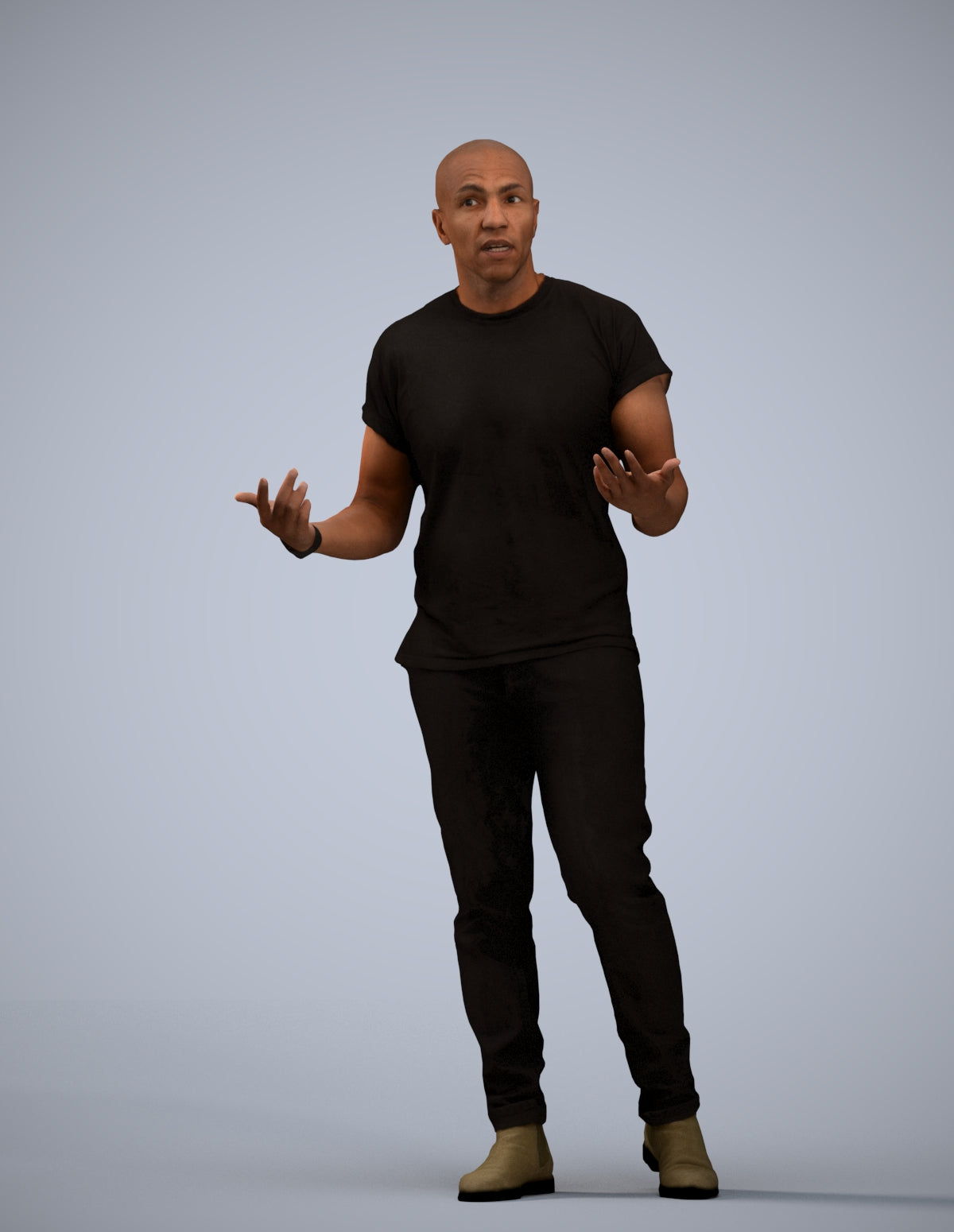 photogrammetry 3D man casual standing, realistic human model archviz FBX