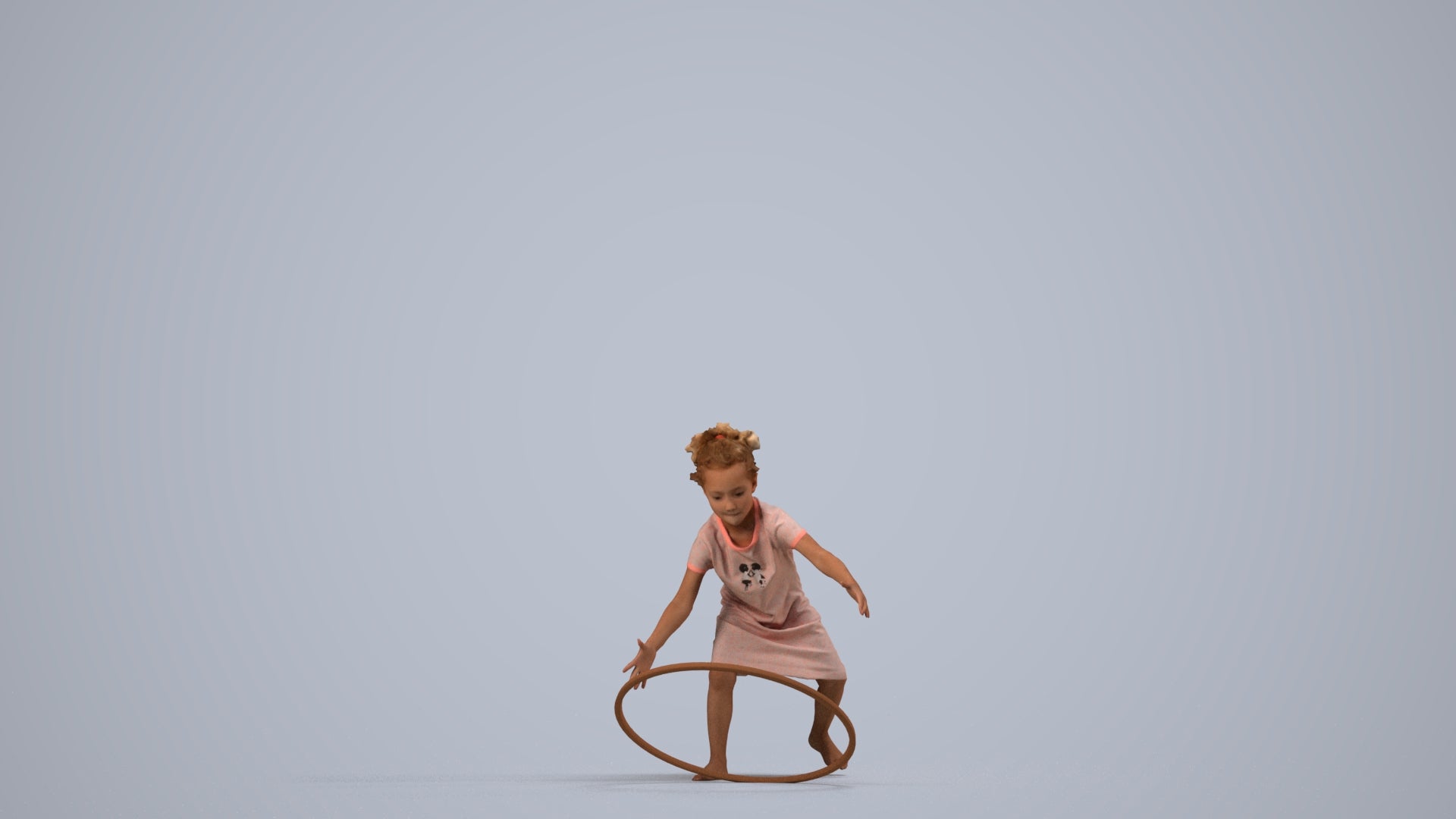 realistic 3D people girl casual kids, render-ready for V-Ray and Corona, FBX OBJ, side view render