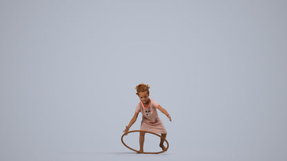 realistic 3D people girl casual kids, render-ready for V-Ray and Corona, FBX OBJ, side view render