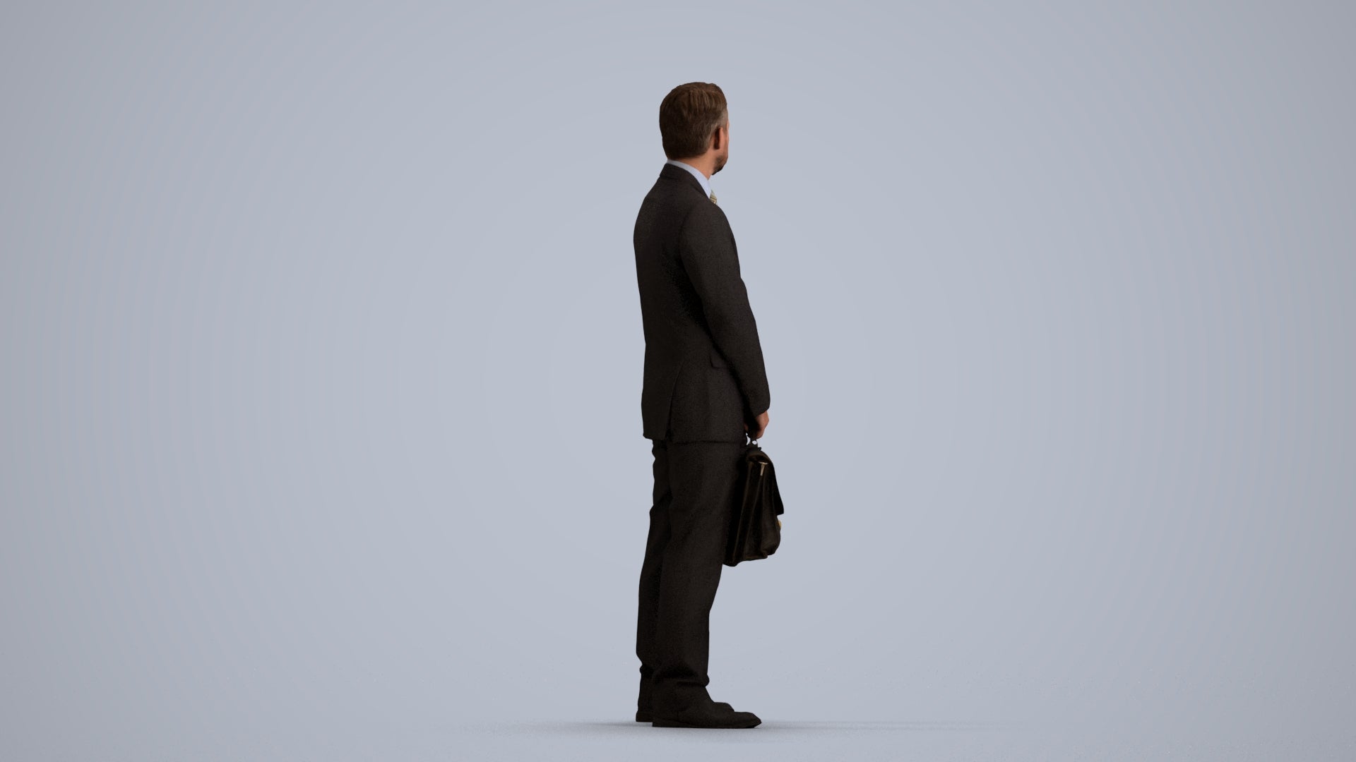 realistic 3D man business, scanned archviz people for Blender and 3ds Max, front view render