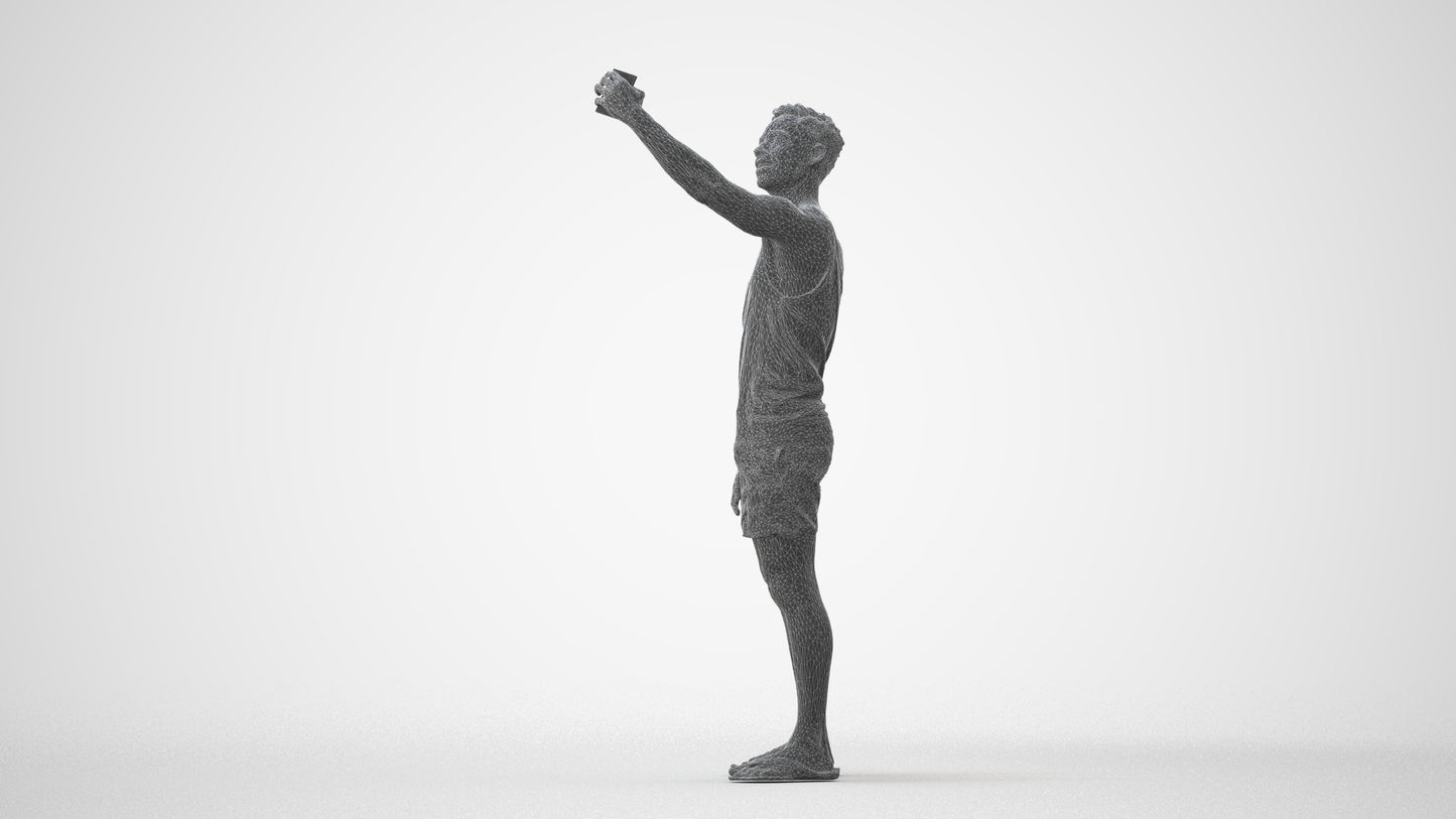 photogrammetry 3D man casual standing, realistic human model archviz FBX, square thumbnail