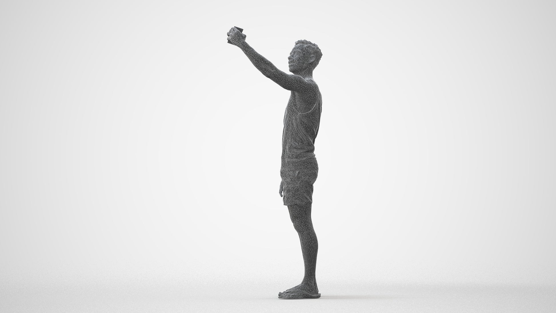 photogrammetry 3D man casual standing, realistic human model archviz FBX, square thumbnail