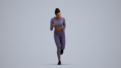3D human model woman sport, photogrammetry scanned person for archviz, standing pose render