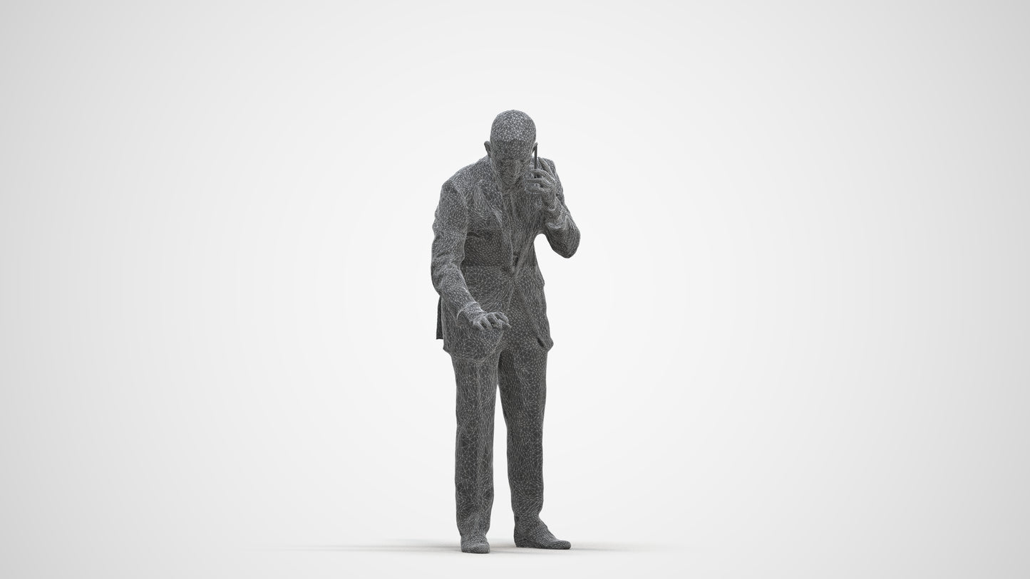 3D people model man business, scanned human for 3ds Max rendering, three-quarter front view render