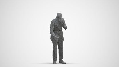 3D people model man business, scanned human for 3ds Max rendering, three-quarter front view render