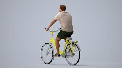 3D human model man casual mix, photogrammetry scanned person for archviz, three-quarter view render