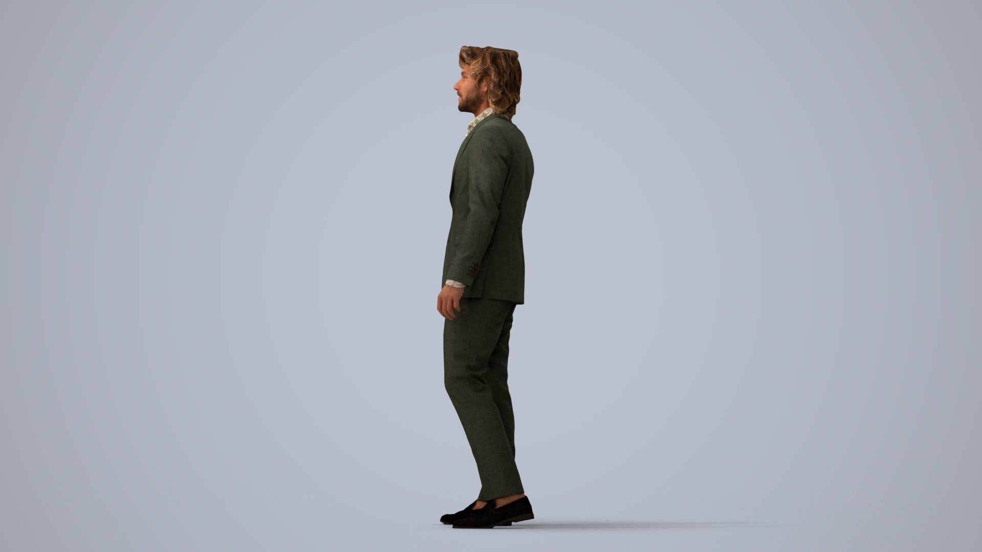 scanned 3D man business, photogrammetry people for Enscape and V-Ray, three-quarter view render