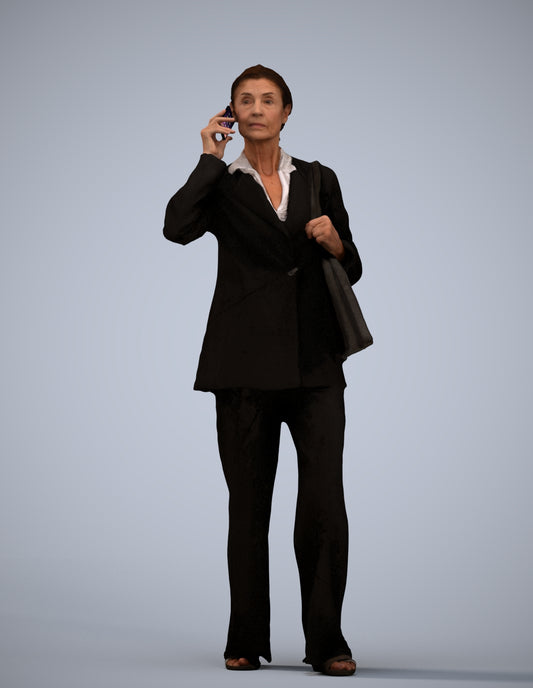 photogrammetry 3D senior woman business, realistic human model archviz FBX