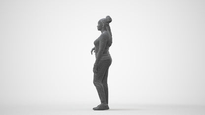 scanned 3D woman casual standing, photogrammetry people for Enscape and V-Ray, square thumbnail