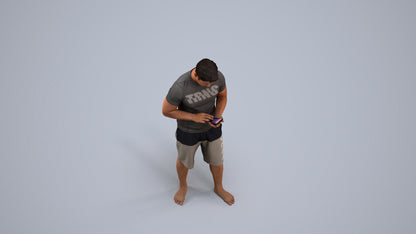 realistic 3D people man standing, render-ready for V-Ray and Corona, FBX OBJ, back view render