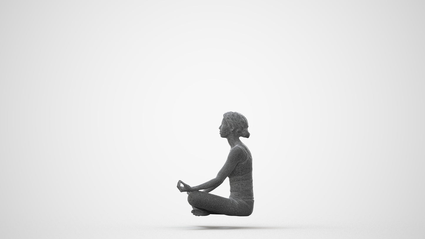 3D human model woman sport, photogrammetry scanned person for archviz, square thumbnail
