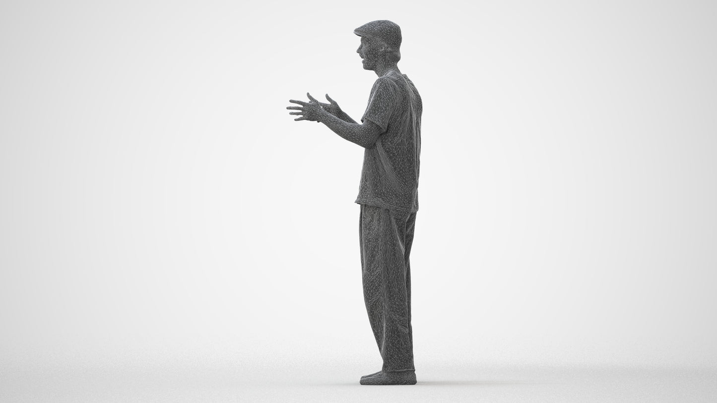 3D people model man casual standing, scanned human for 3ds Max rendering, square thumbnail