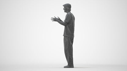 3D people model man casual standing, scanned human for 3ds Max rendering, square thumbnail