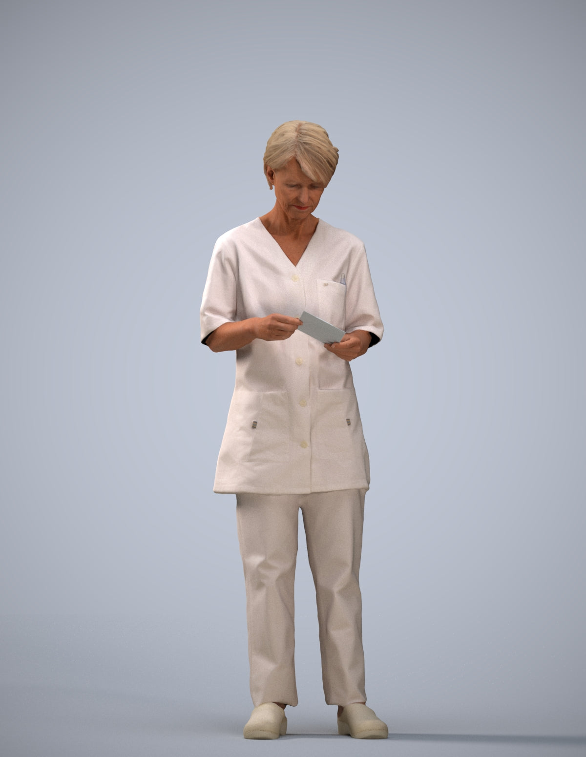 3D people model senior woman medical, scanned human for 3ds Max rendering