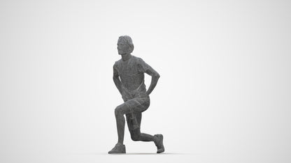 3D people model man sport, scanned human for 3ds Max rendering, wireframe back view