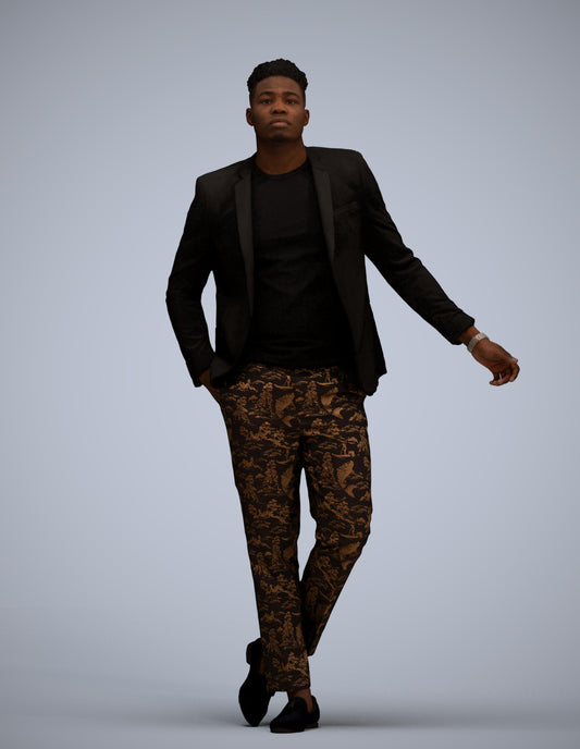 photogrammetry 3D man formal cycling, realistic human model archviz FBX