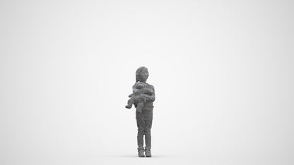 realistic 3D human girl casual standing, archviz people FBX OBJ for Blender, three-quarter front view render