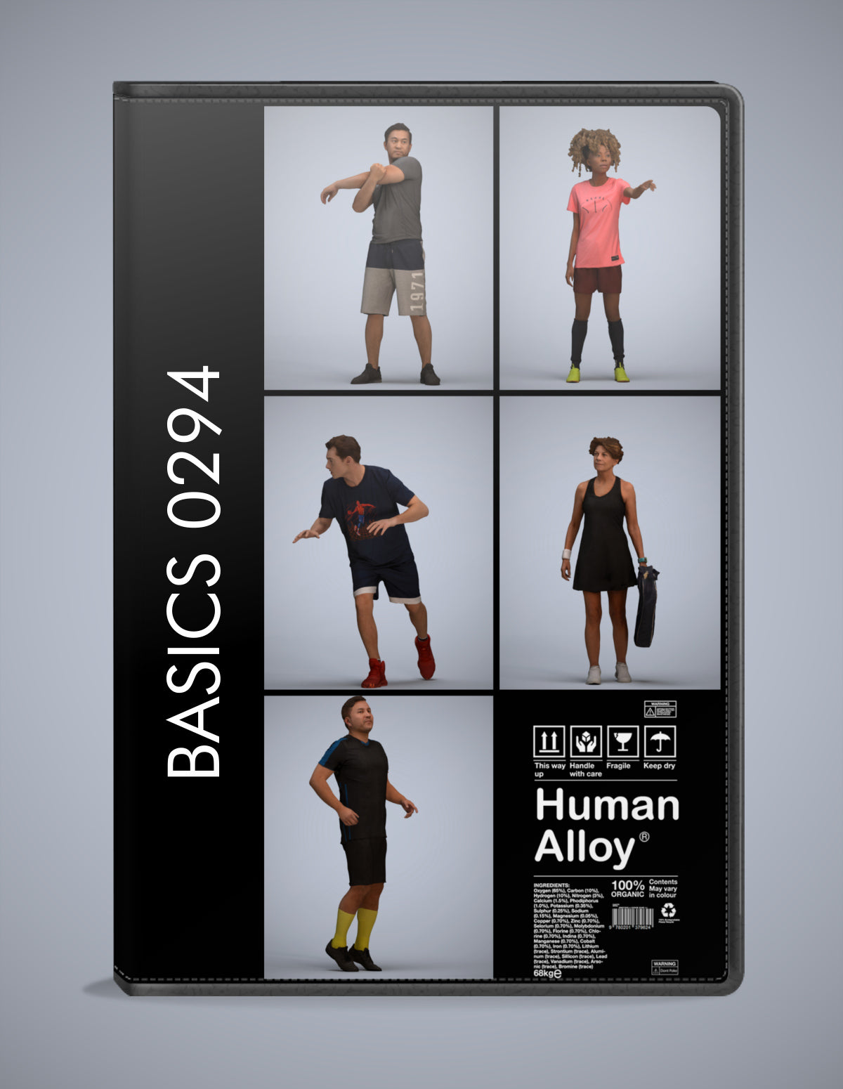 realistic 3D humans sport pack, 5 archviz people FBX OBJ for Blender