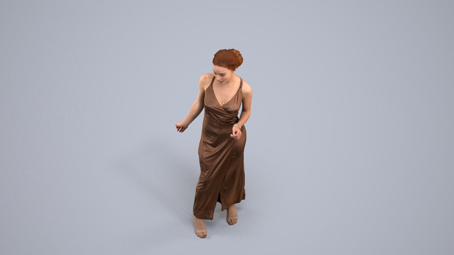 realistic 3D human woman formal formalaffairs, archviz people FBX OBJ for Blender, back view render