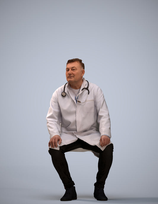 3D scanned man medical, photorealistic archviz people for Enscape and SketchUp