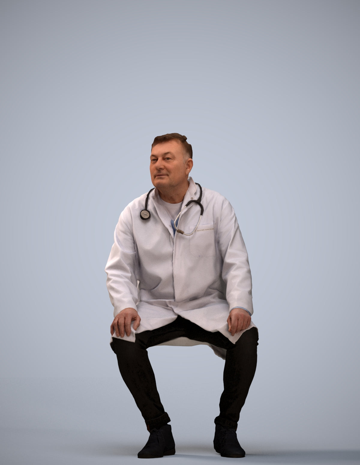 3D scanned man medical, photorealistic archviz people for Enscape and SketchUp
