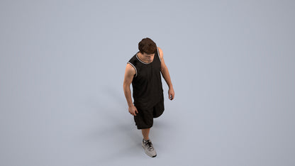 3D scanned man sport, photorealistic archviz people for Enscape and SketchUp, back view render