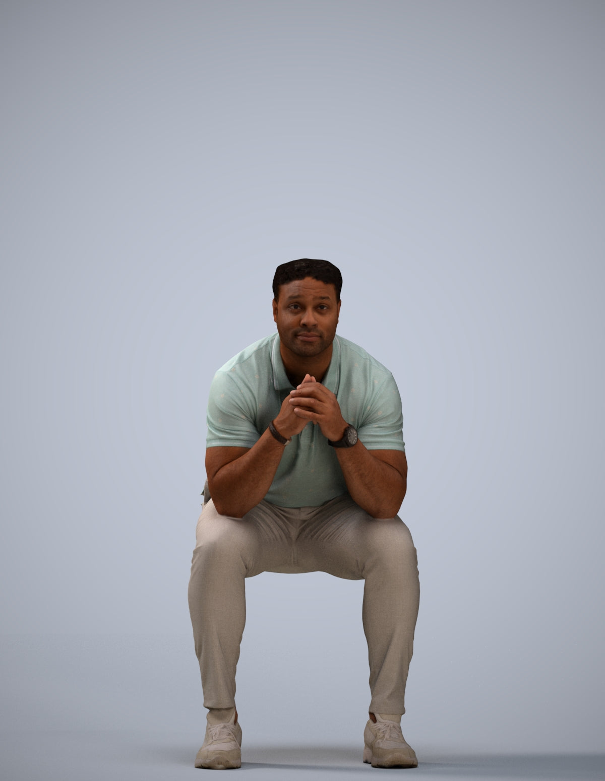 realistic 3D people man casual sitting, render-ready for V-Ray and Corona, FBX OBJ