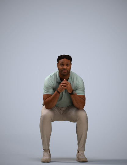 realistic 3D people man casual sitting, render-ready for V-Ray and Corona, FBX OBJ