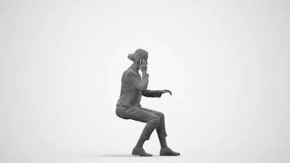realistic 3D people woman business, render-ready for V-Ray and Corona, FBX OBJ, wireframe side view
